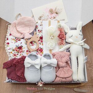 NEW Baby Girl Gift Set - Baby Girl Shower Gift - Newborn Girl Gift Box NWOT